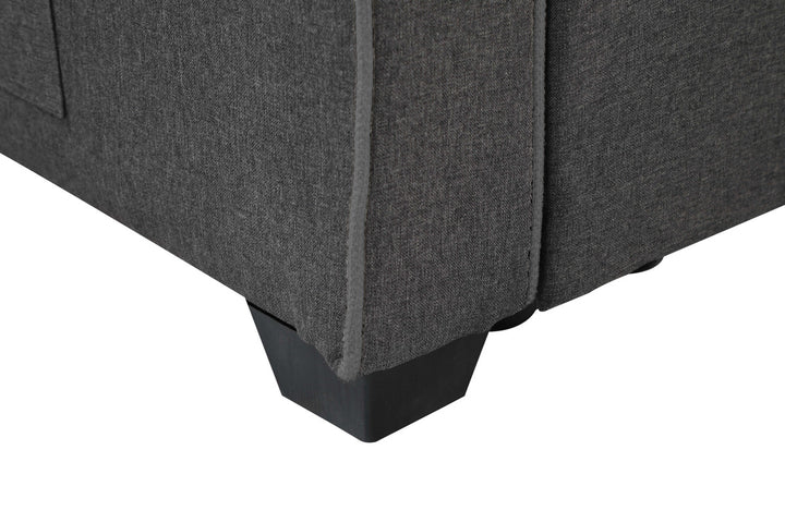 Cody 70"W Modern Gray Fabric Sleeper Sofa with 2 USB Charging Ports and 4 Accent Pillows - View 6