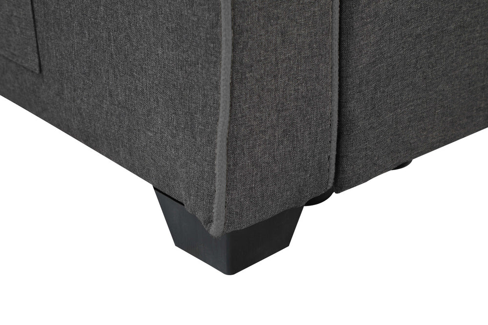 Cody 70"W Modern Gray Fabric Sleeper Sofa with 2 USB Charging Ports and 4 Accent Pillows - View 6
