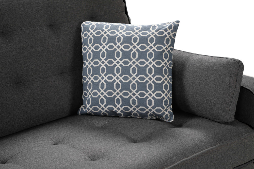 Cody 70"W Modern Gray Fabric Sleeper Sofa with 2 USB Charging Ports and 4 Accent Pillows - View 7