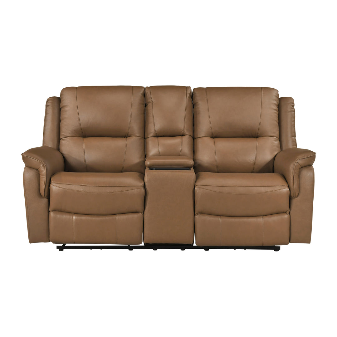 Haven Power Reclining Leather Loveseat with Console