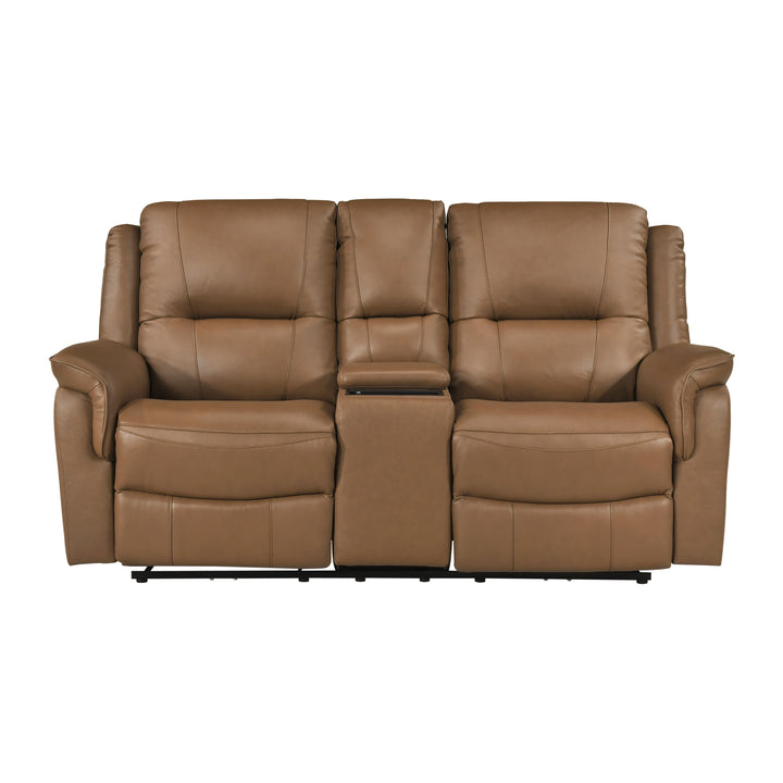 Haven Power Reclining Leather Loveseat with Console