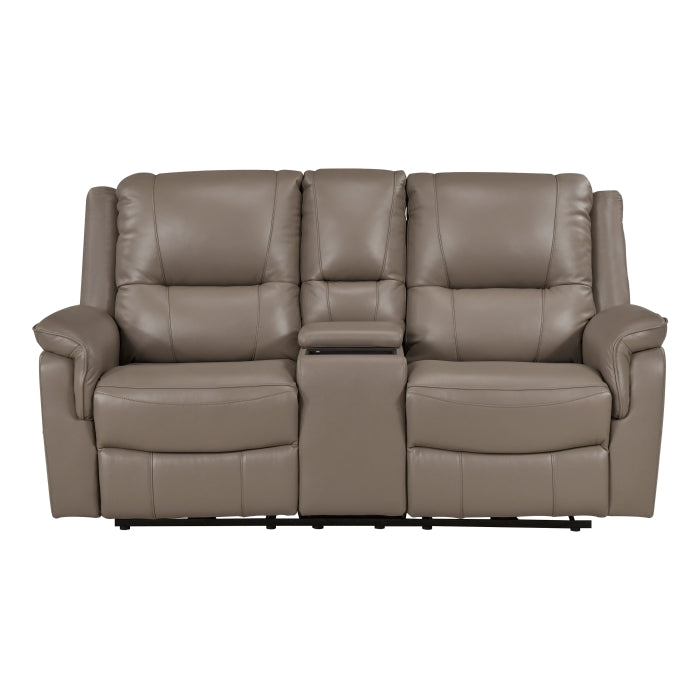 Haven Power Reclining Leather Loveseat with Console