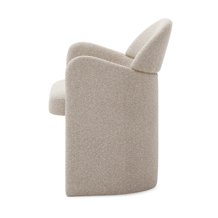 Ashley - Modern Beige Fabric + Brushed Brass Dining Chair
