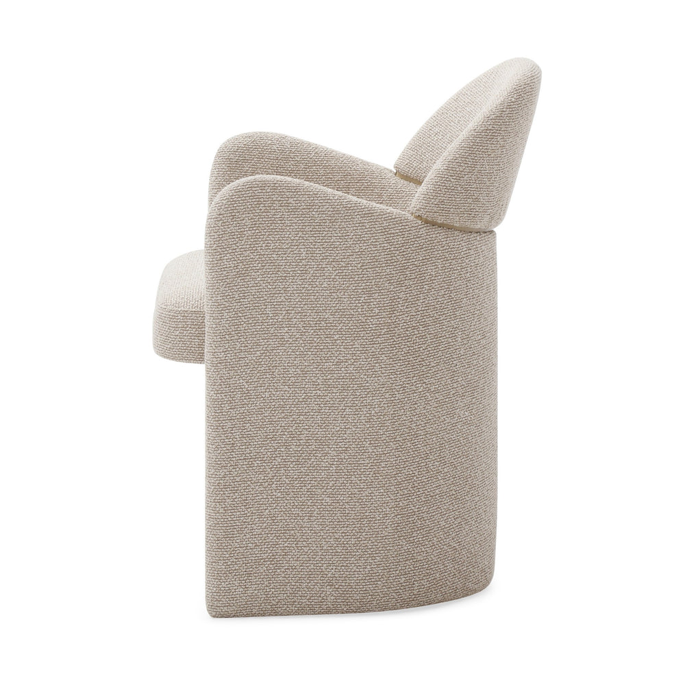 Ashley - Modern Beige Fabric + Brushed Brass Dining Chair - View 3