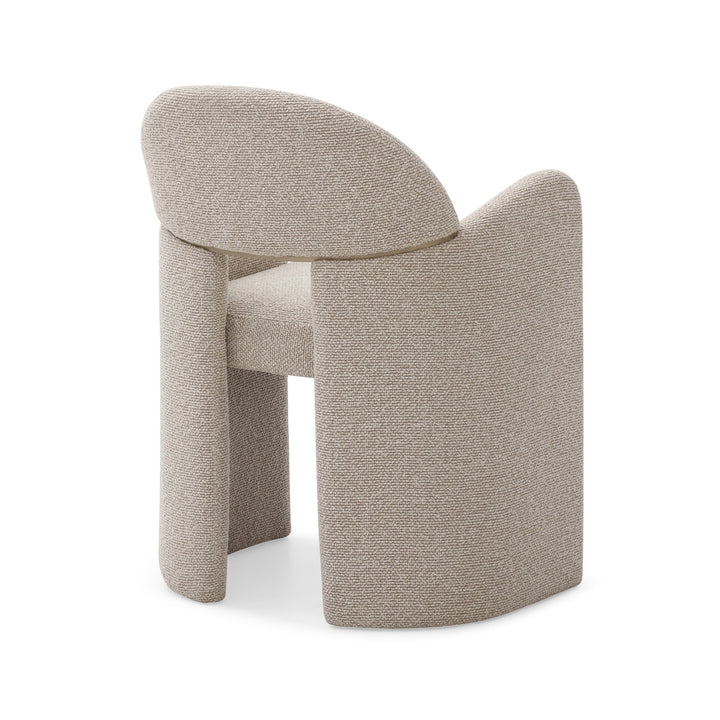 Ashley - Modern Beige Fabric + Brushed Brass Dining Chair