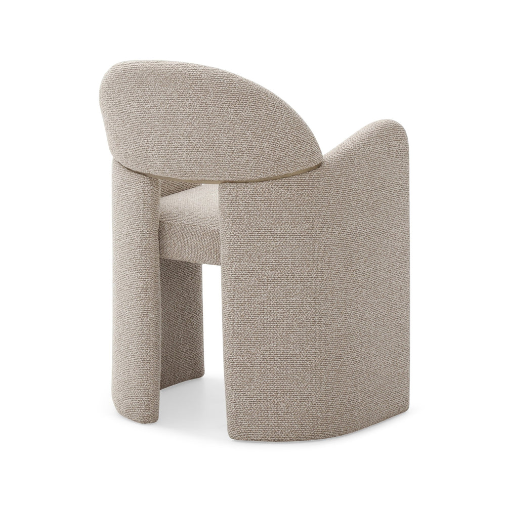 Ashley - Modern Beige Fabric + Brushed Brass Dining Chair - View 4