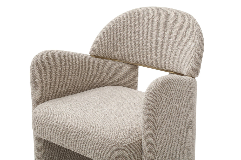 Ashley - Modern Beige Fabric + Brushed Brass Dining Chair - View 5