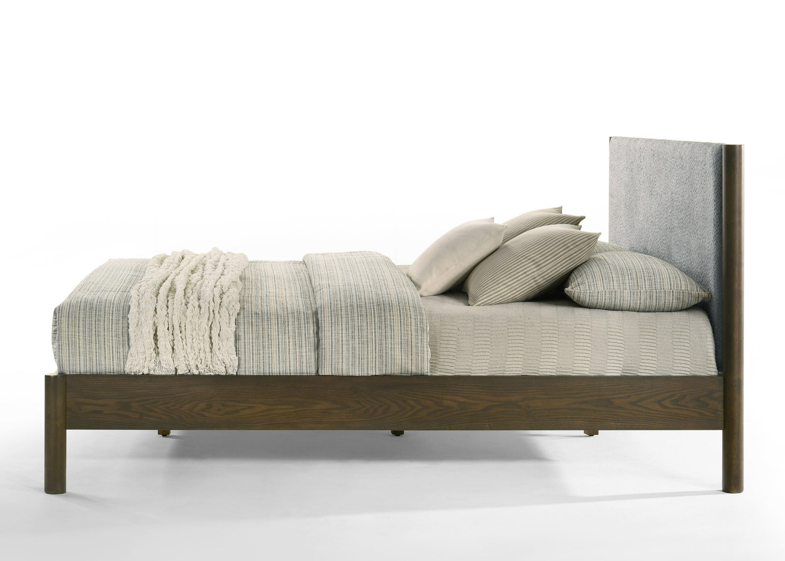 Carolina - Modern Grey Fabric  Wenge Bed