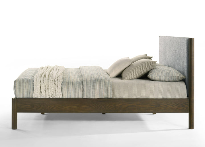 Carolina - Modern Grey Fabric  Wenge Bed