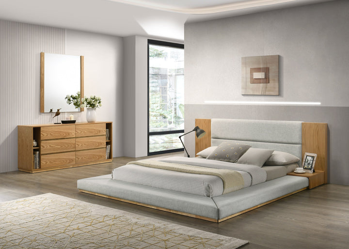 Jagger Modern Natural Oak Bed