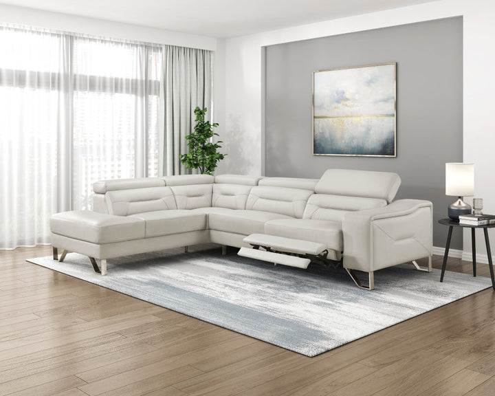 Sectional with Left Chaise, Adjustable Headrests and Charging ports