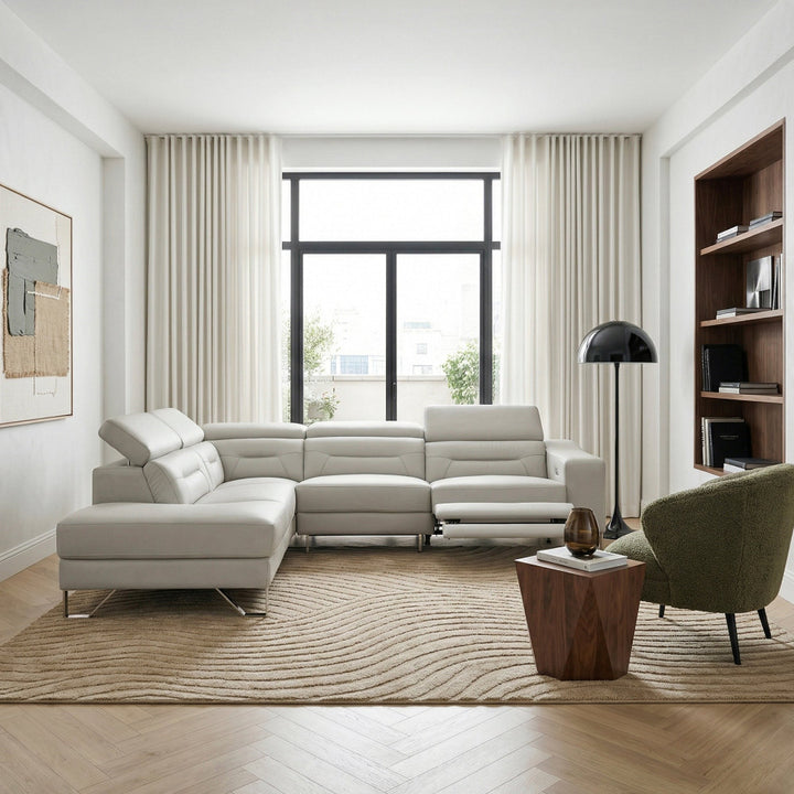 Sectional with Left Chaise, Adjustable Headrests and Charging ports