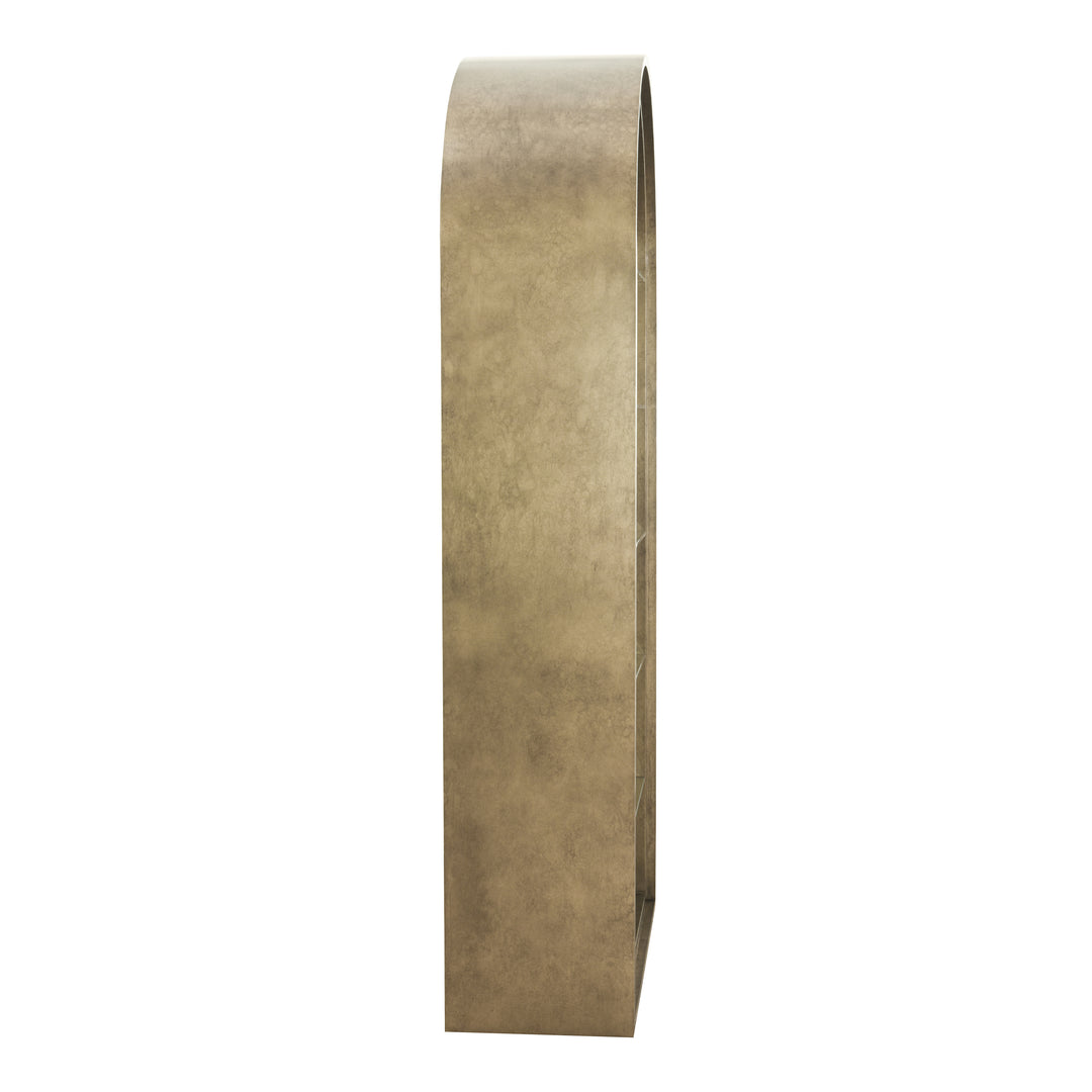 Poise - Modern Antique Brass + Mirror Bookcase