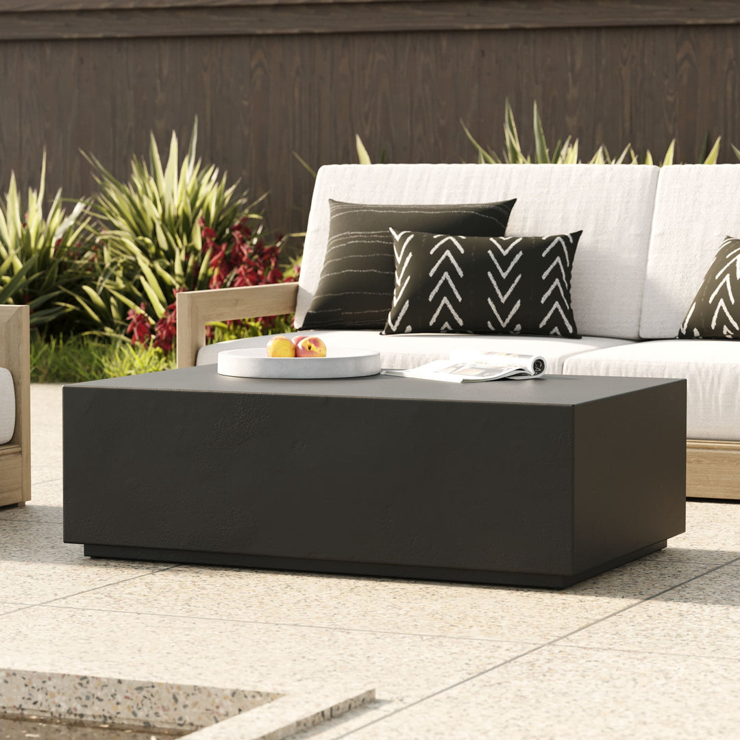 Fresno  Modern Black Concrete Coffee Table