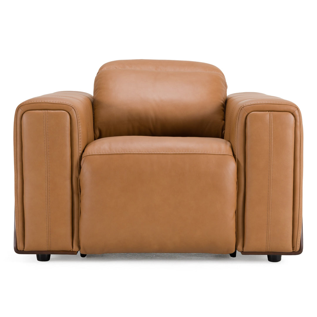 Sandstone - Modern Brown Leather Electric Recliner Chair
