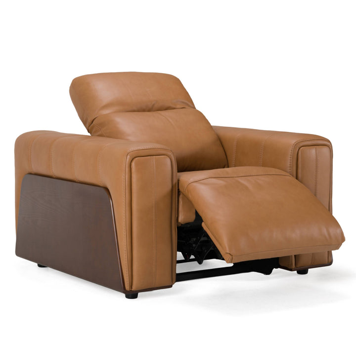 Sandstone - Modern Brown Leather Electric Recliner Chair
