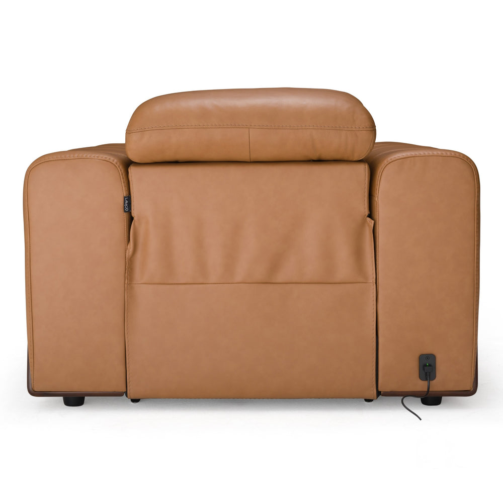 Sandstone - Modern Brown Leather Electric Recliner Chair - View 5