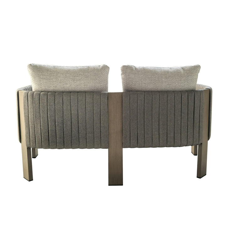 Salvora - Outdoor Beige Fabric &amp; Grey Rope Sofa Set