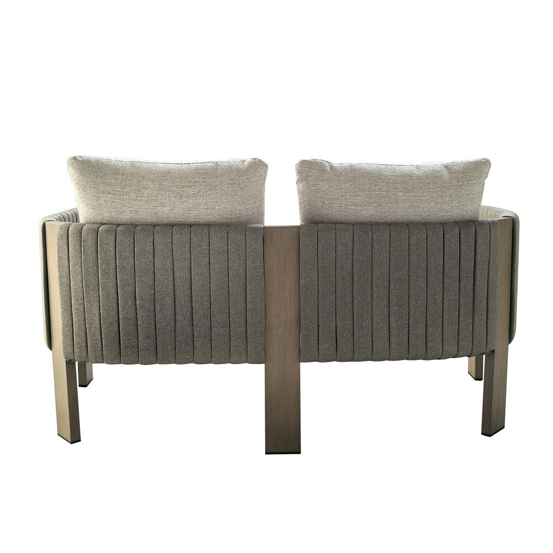 Salvora - Outdoor Beige Fabric & Grey Rope Sofa Set
