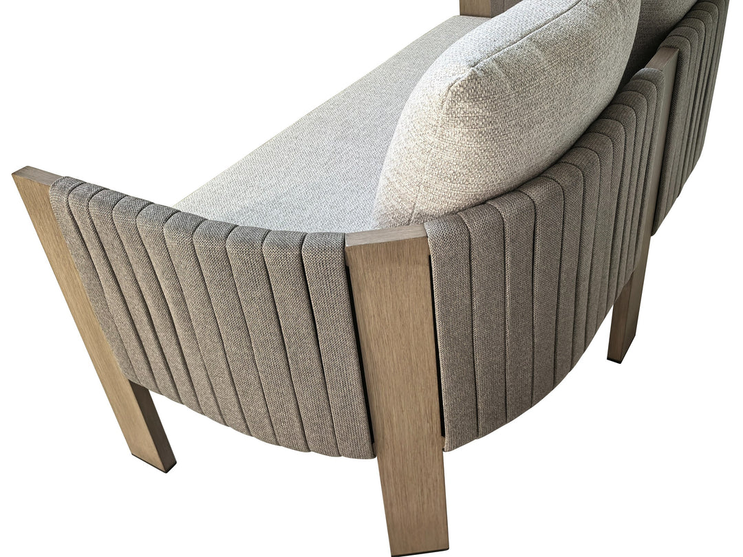 Salvora - Outdoor Beige Fabric & Grey Rope Sofa Set