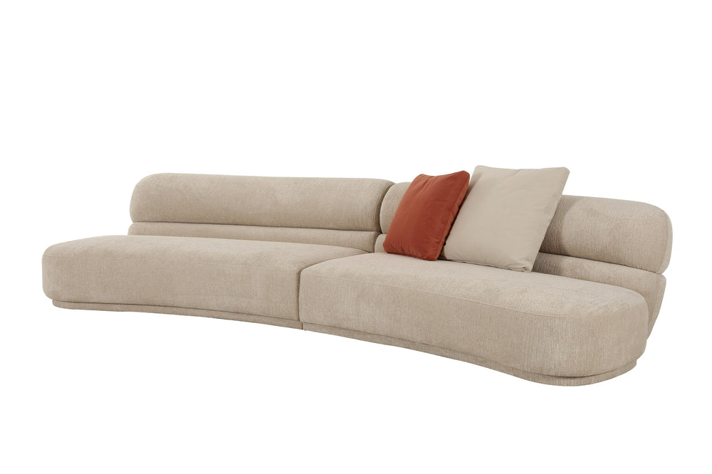 Knight - Modern Beige Fabric Curved Sectional Sofa - View 2