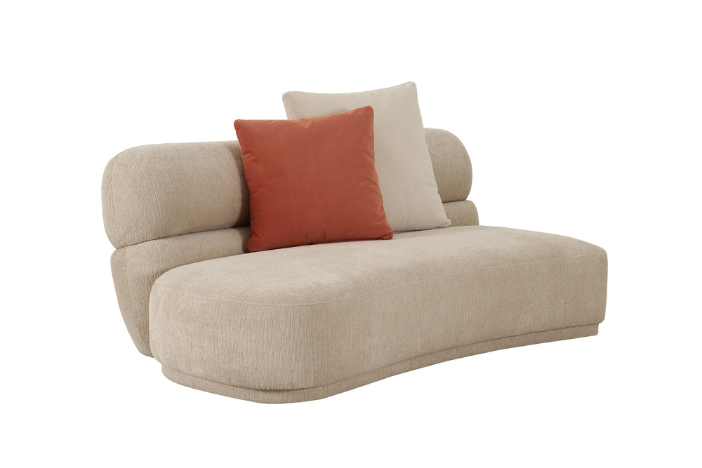 Knight - Modern Beige Fabric Curved Sectional Sofa - View 3