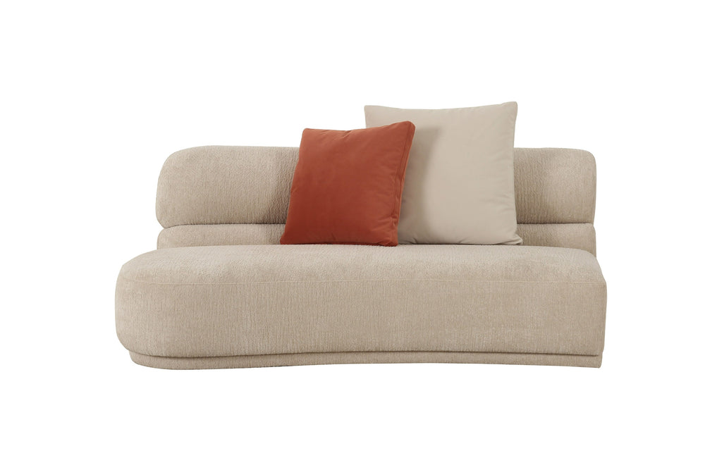 Knight - Modern Beige Fabric Curved Sectional Sofa - View 4