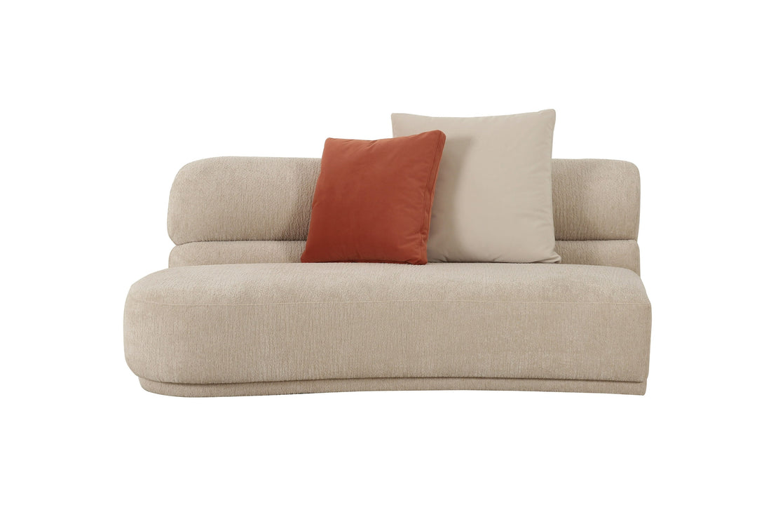 Knight - Modern Beige Fabric Curved Sectional Sofa