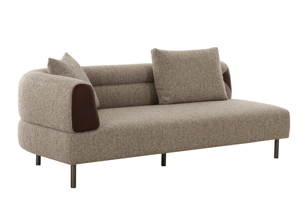 Plume - Modern Brown Fabric Sectional Sofa