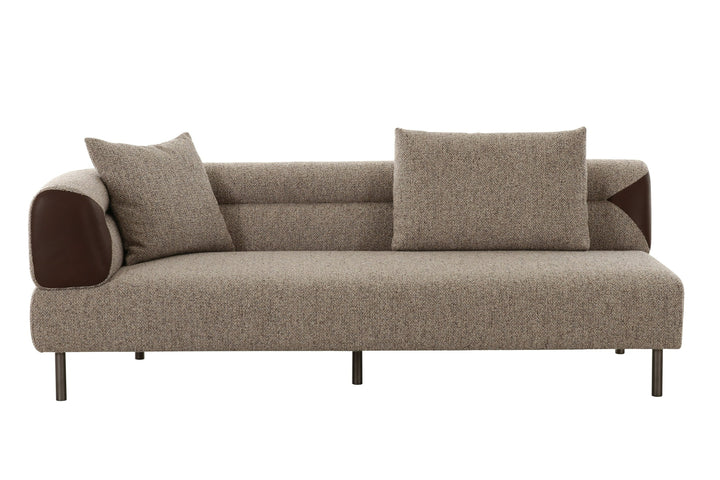 Plume - Modern Brown Fabric Sectional Sofa
