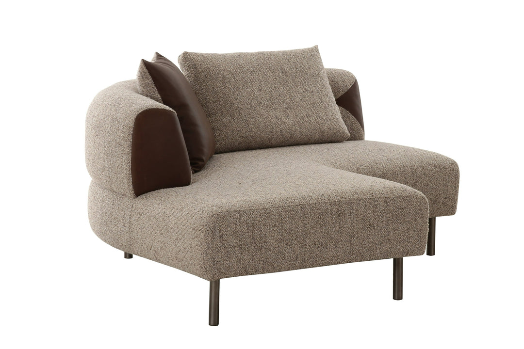 Plume - Modern Brown Fabric Sectional Sofa
