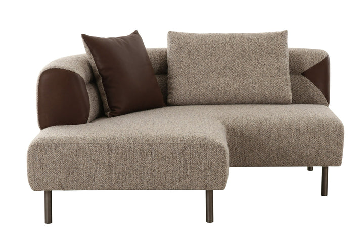 Plume - Modern Brown Fabric Sectional Sofa