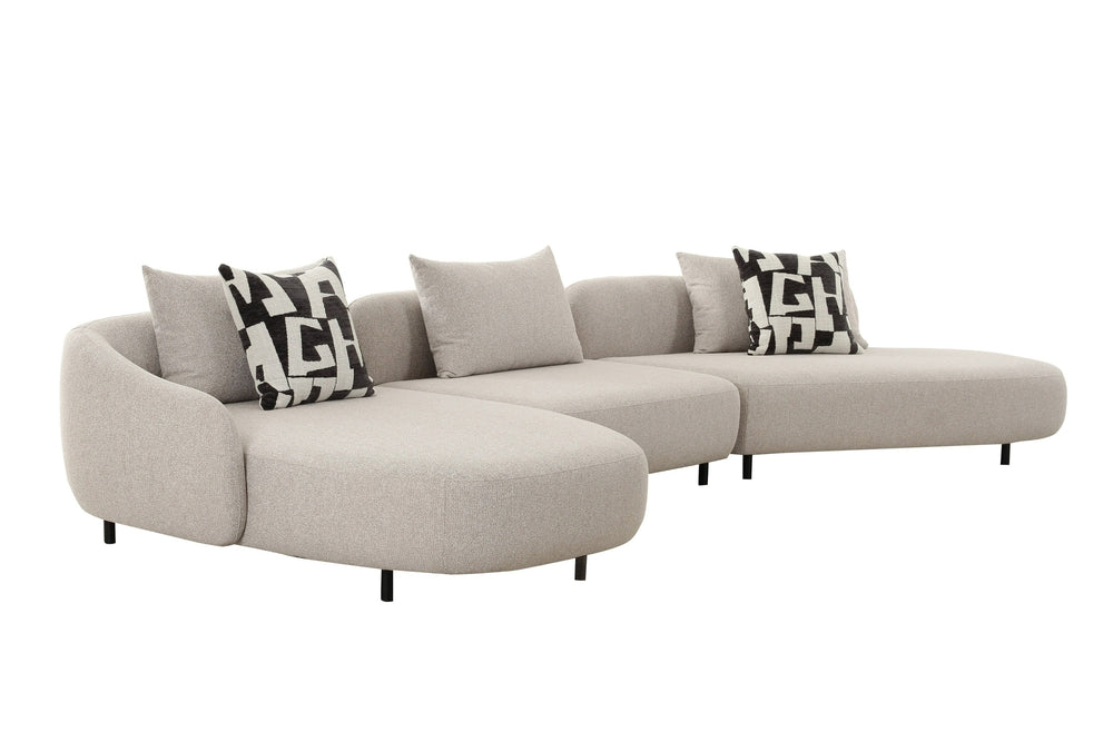Marge - Contemporary Beige Sectional Sofa - View 2