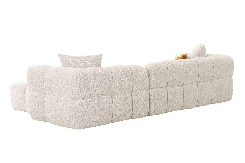 Freya - Modern Beige Fabric Sectional with Console