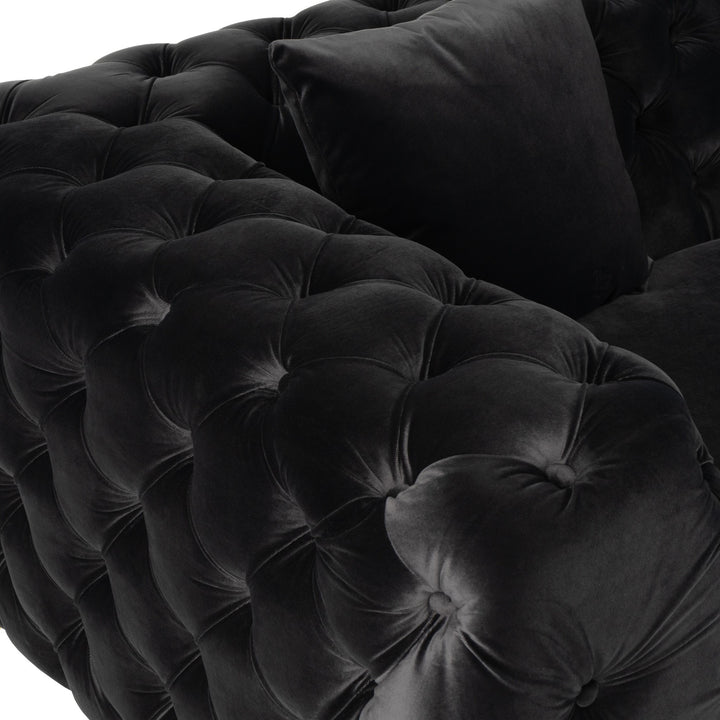 Clarice - Transitional Black Velvet Loveseat