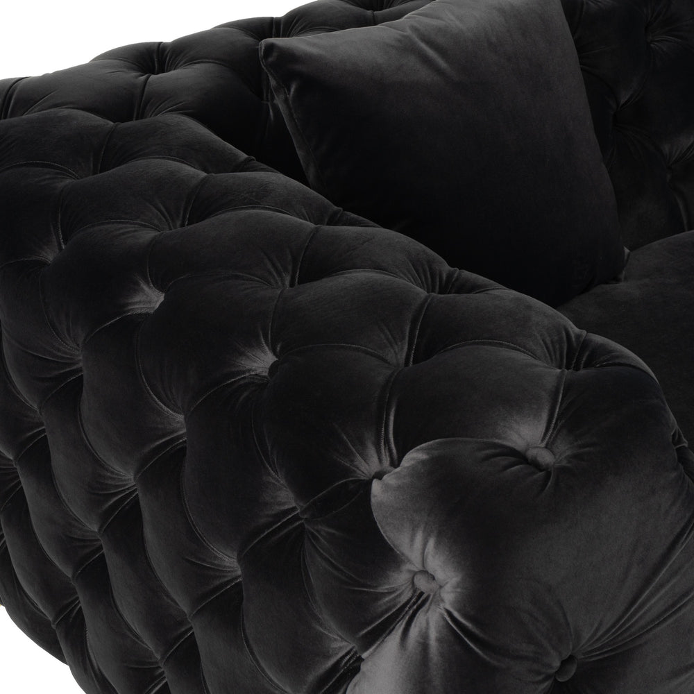Clarice - Transitional Black Velvet Loveseat
