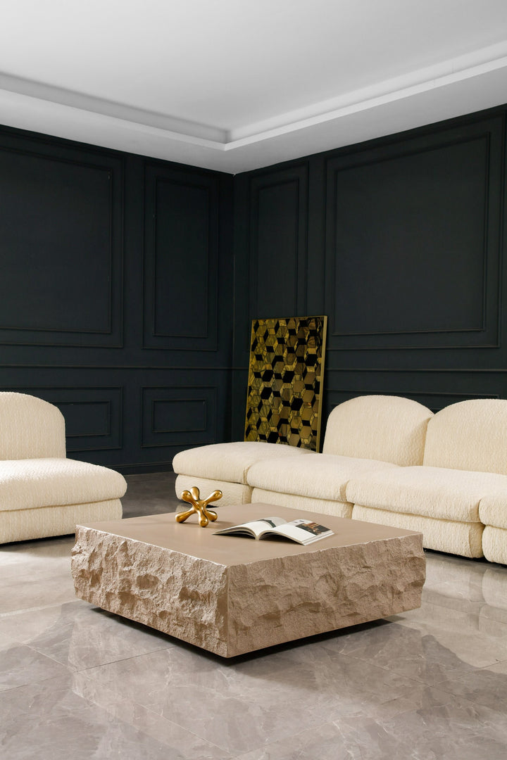 Quarry  Modern Beige Square Coffee Table