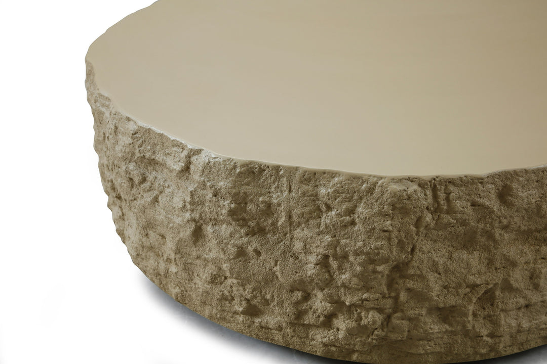 Quarry - Modern Beige Round Coffee Table