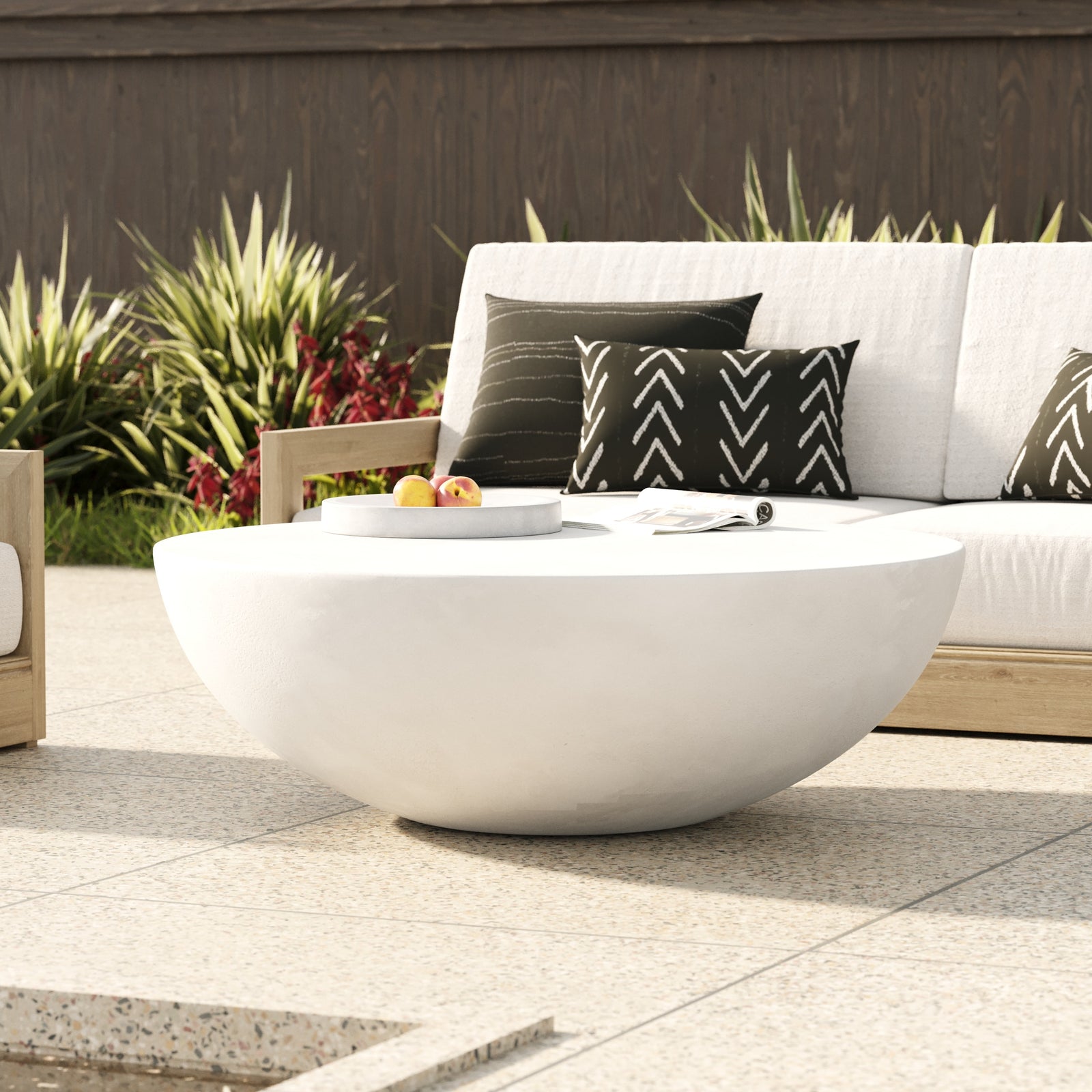 Bronte - Modern White Concrete Round Coffee Table