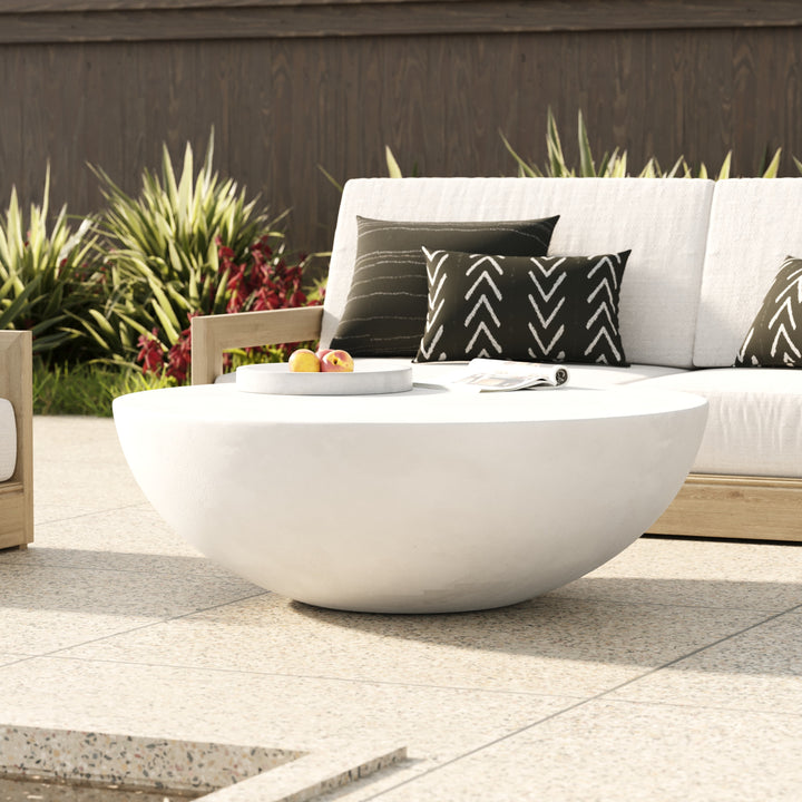 Bronte - Modern White Concrete Round Coffee Table