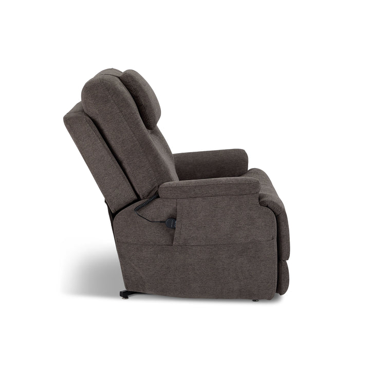 Zecliner Model 2+ Fabric Power Lift Sleep Recliner with Power Headrest, Lumbar, Heat &amp; Massage in Umber