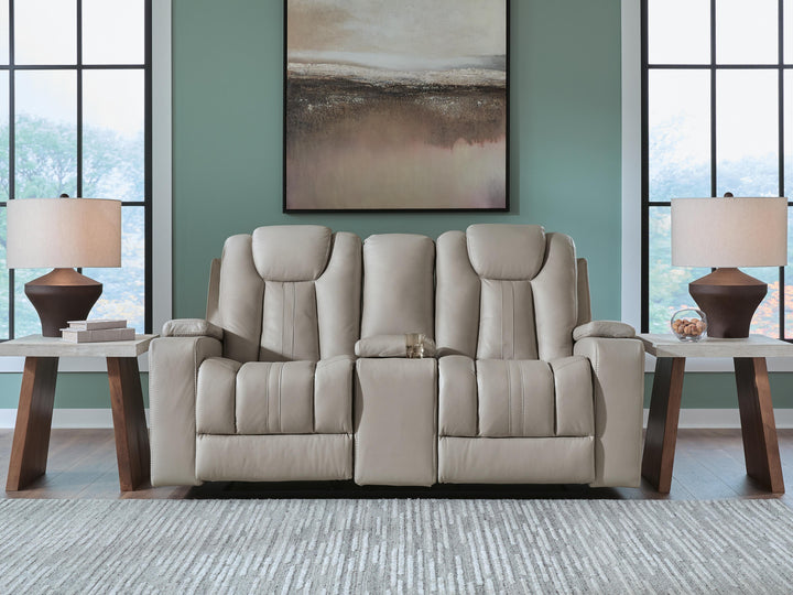 Elevate Edges Glider Reclining Loveseat with Console - Coin (2)