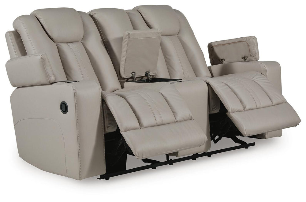 Elevate Edges Glider Reclining Loveseat with Console - Coin (3)