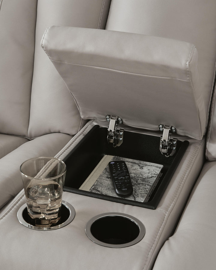 Elevate Edges Glider Reclining Loveseat with Console - Coin (6)