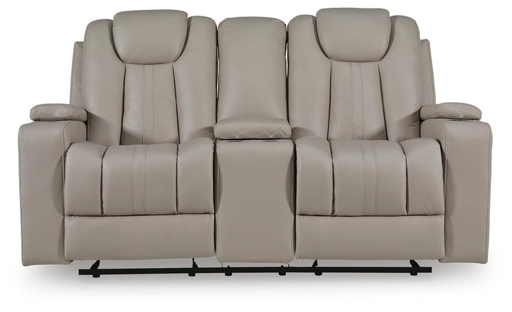 Elevate Edges Glider Reclining Loveseat with Console - Coin (4)