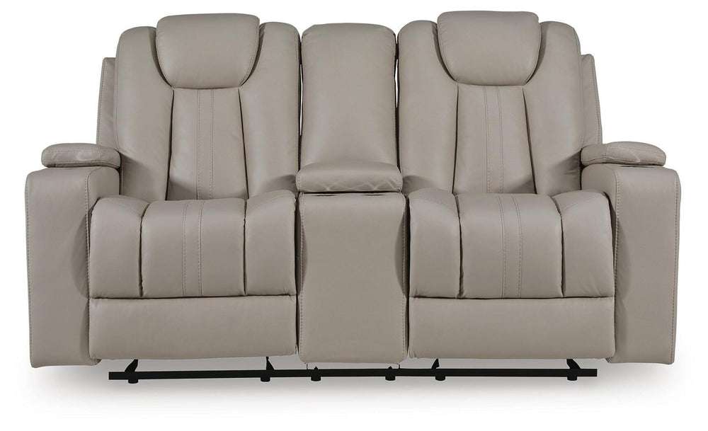 Elevate Edges Glider Reclining Loveseat with Console - Coin (4)