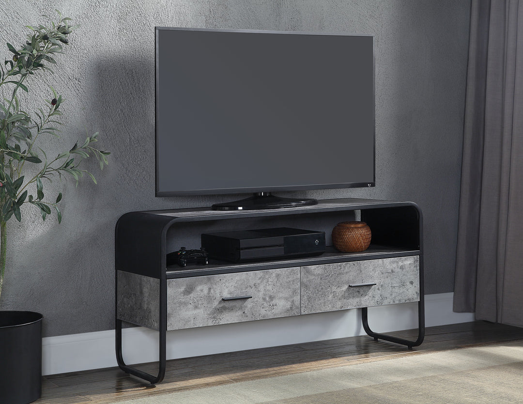Raziela - TV Stand - Concrete Gray / Black