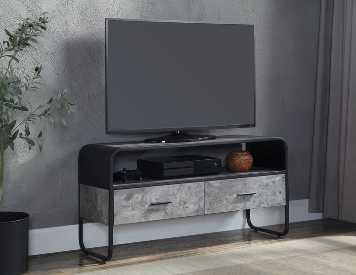 Raziela - TV Stand - Concrete Gray / Black