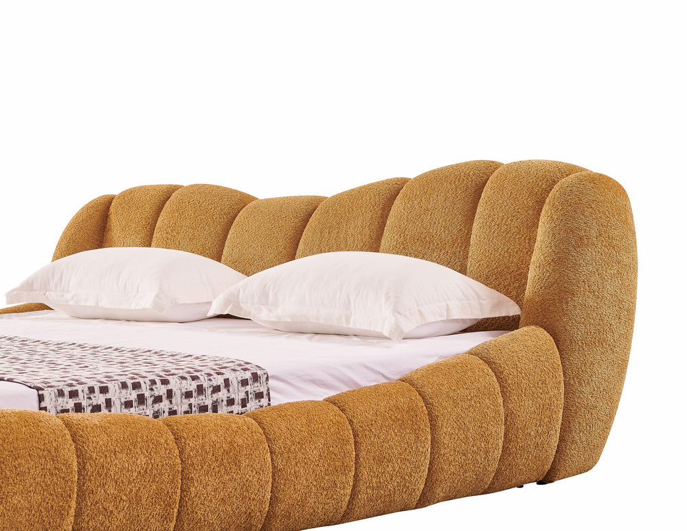 Janine - Modern Camel Fabric Bed - View 2