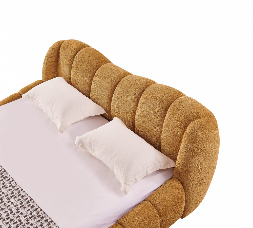 Janine - Modern Camel Fabric Bed - View 3